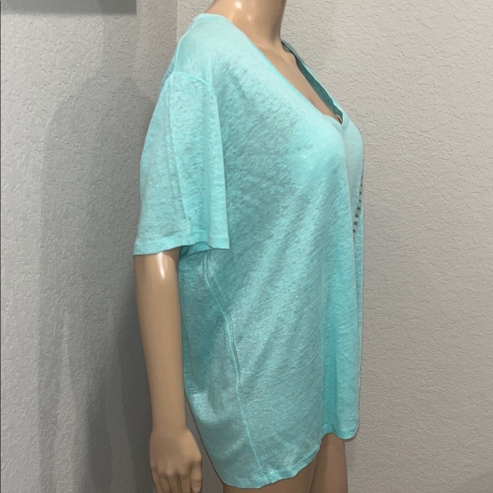 NWT Polo Ralph Lauren light Teal blue V-Neck Women's Top - Picture 3 of 4